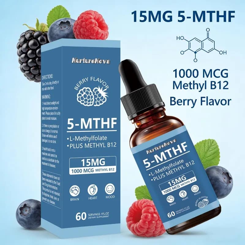 Offre Spéciale : Gouttes liquides de 5-méthyltétrahydrofolate à absorption élevée – Complément de folate actif pour un soutien nutritionnel quotidien