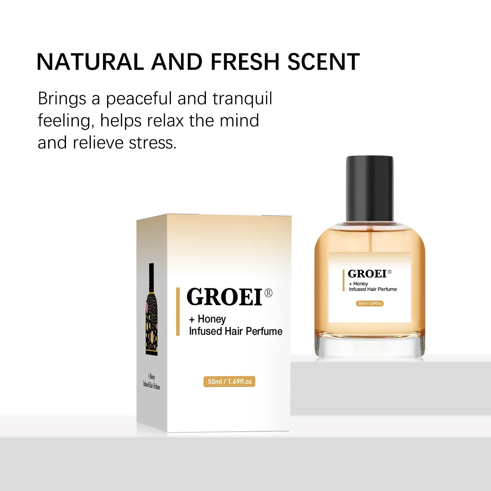Parfum capillaire infusé au miel 50ml - Parfum naturel à l'huile d'argan, nourrit et ajoute de la brillance, protège et répare les cheveux abîmés