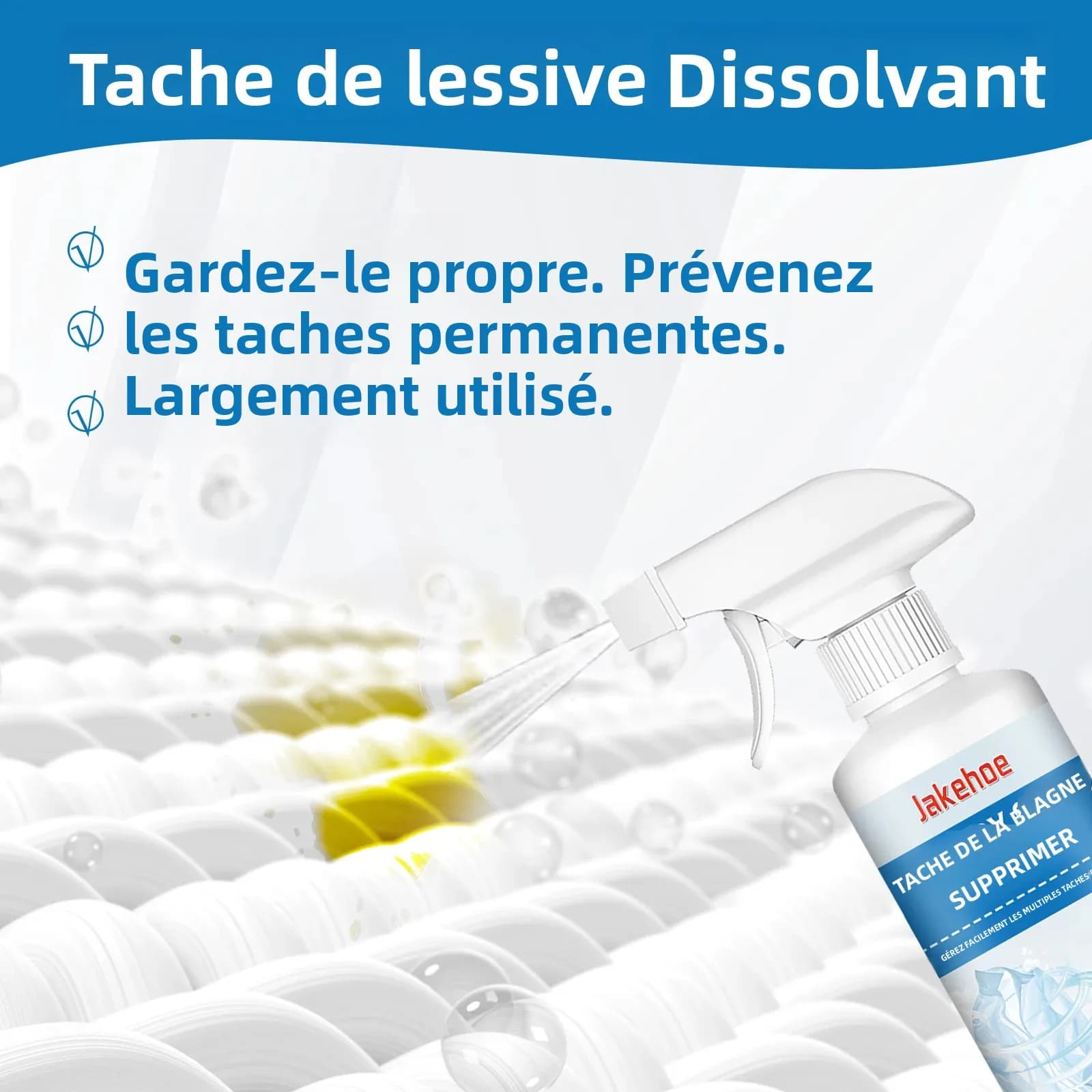 Détachant puissant pour vêtements – Solution de nettoyage à sec pour taches d'huile tenaces et jaunissement des vêtements – Sans lavage – Fournitures de blanchisserie à domicile