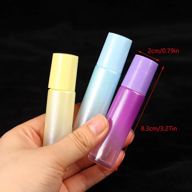 Bouteilles en verre épais de 10ml, bouteille vide de couleur dégradée, bouteille à bille roulante pour huile essentielle, Kit de voyage, bouteille de parfum