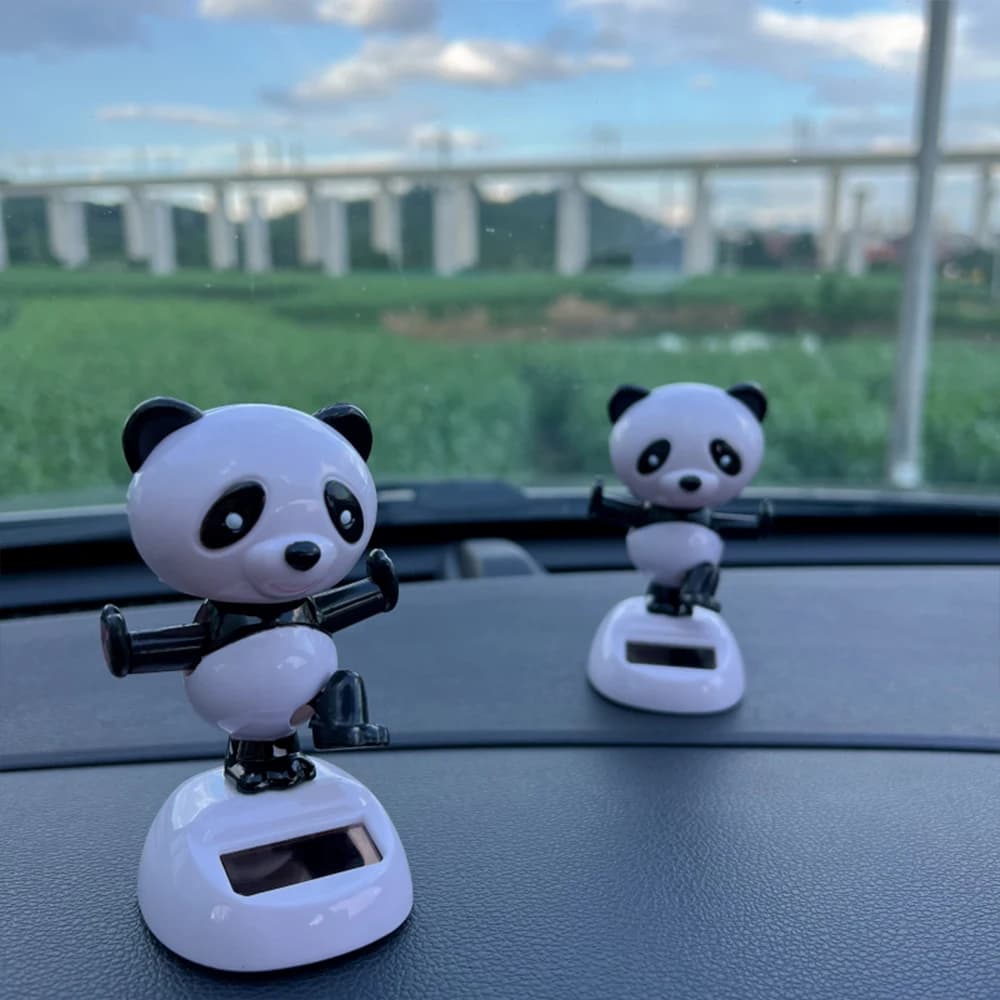 Décoration de voiture Panda Bobblehead – Ornement de tableau de bord Panda hochant mignon, décoration amusante pour la maison et le bureau