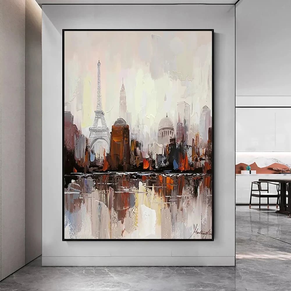Peinture à l'huile abstraite de bâtiment sur toile