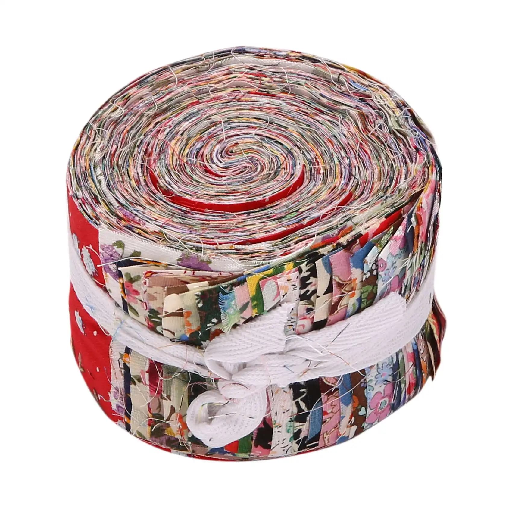 Just- Bandes en tissu rouleau de tissu gelée, bandes matelassées en tissu, patchwork prédécoupé de fleurs enroulables avec motifs assortis