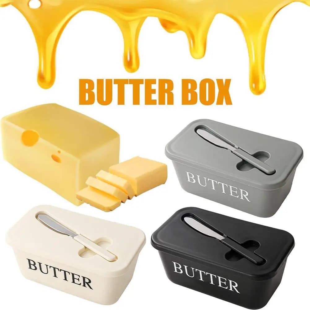 Pot à beurre en PP avec couvercle et spatule, boîte à beurre hermétique pour réfrigérateur, récipient de rangement moderne pour beurre, fromage à la crème
