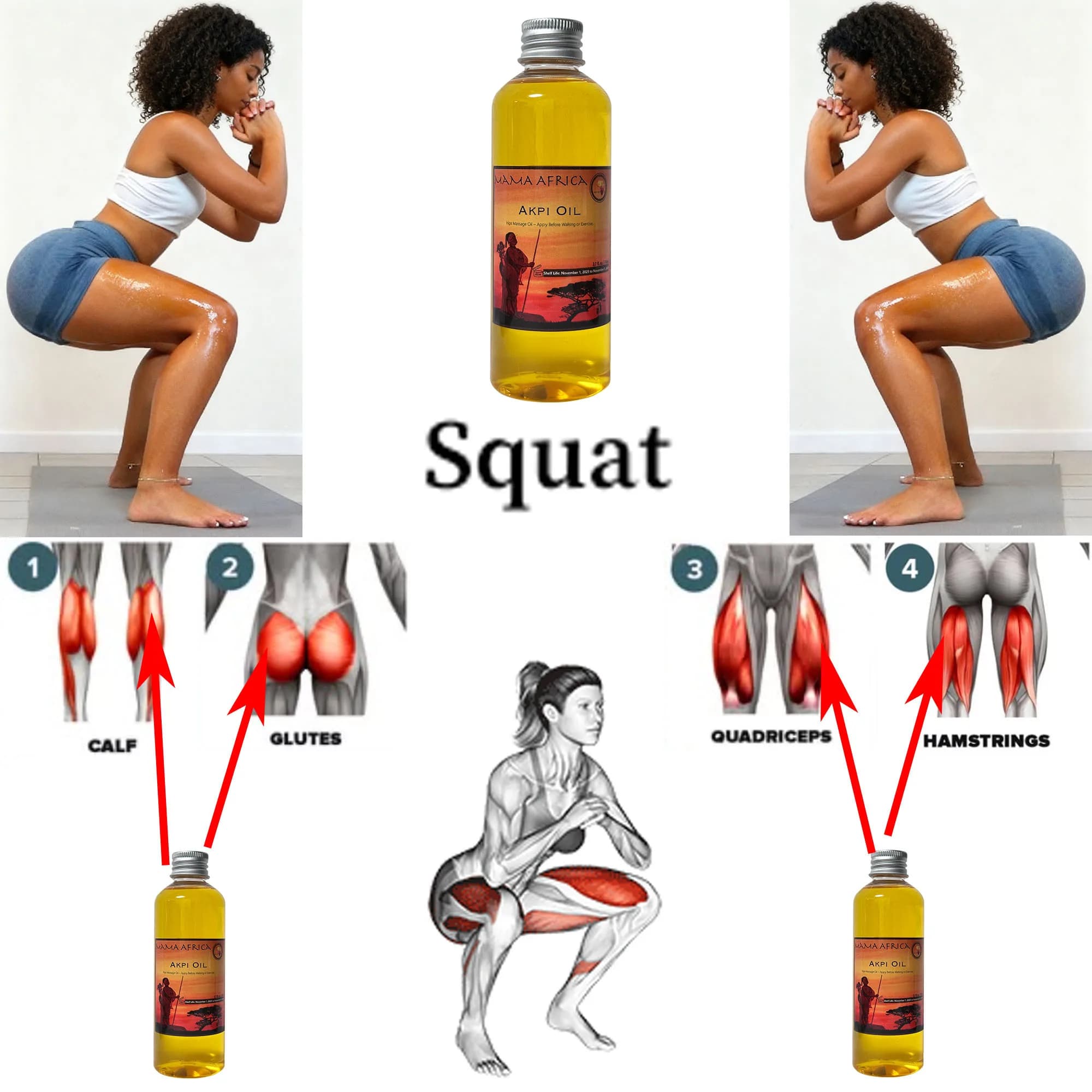 Huile de massage HIPS à base de graines d'Akpi d'Afrique de l'Ouest pour un mouvement confortable — Boostez votre confiance à chaque pas
