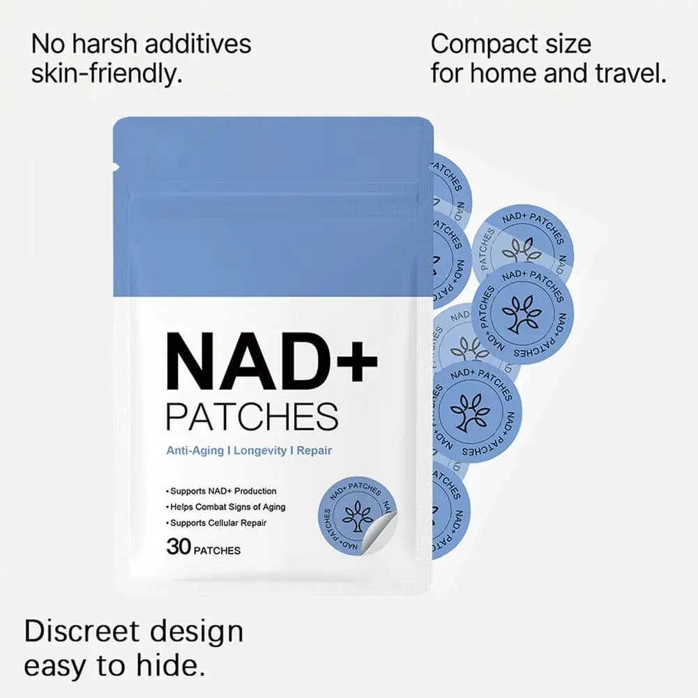 Patchs énergétiques transdermiques NAD+ 1/3/5/10 pièces, combattent les signes du vieillissement, favorisent la production de NAD, améliorent la réparation cellulaire pour une meilleure santé globale