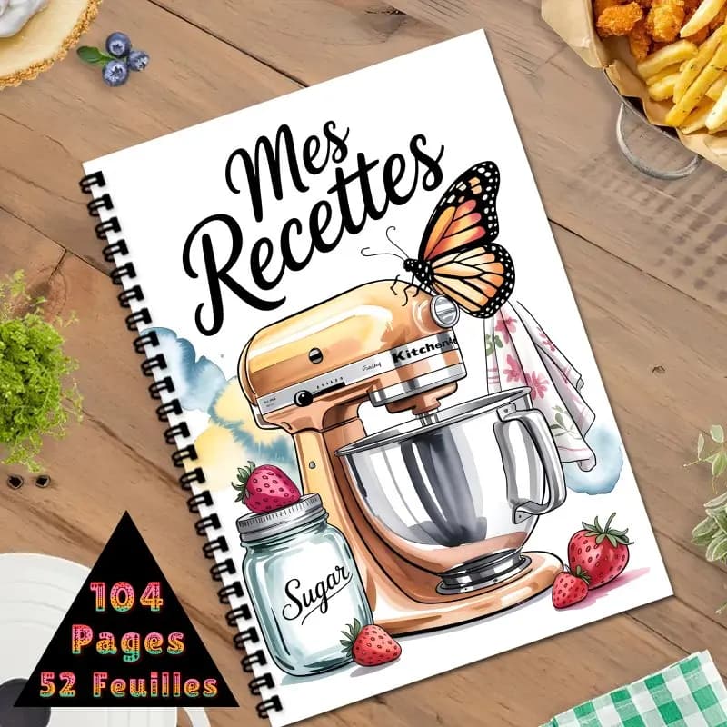 Livre de recettes amusant en français, Créez votre propre livre de recettes, Pages vierges pour la planification des repas, Cadeau idéal pour les passionnés de cuisine