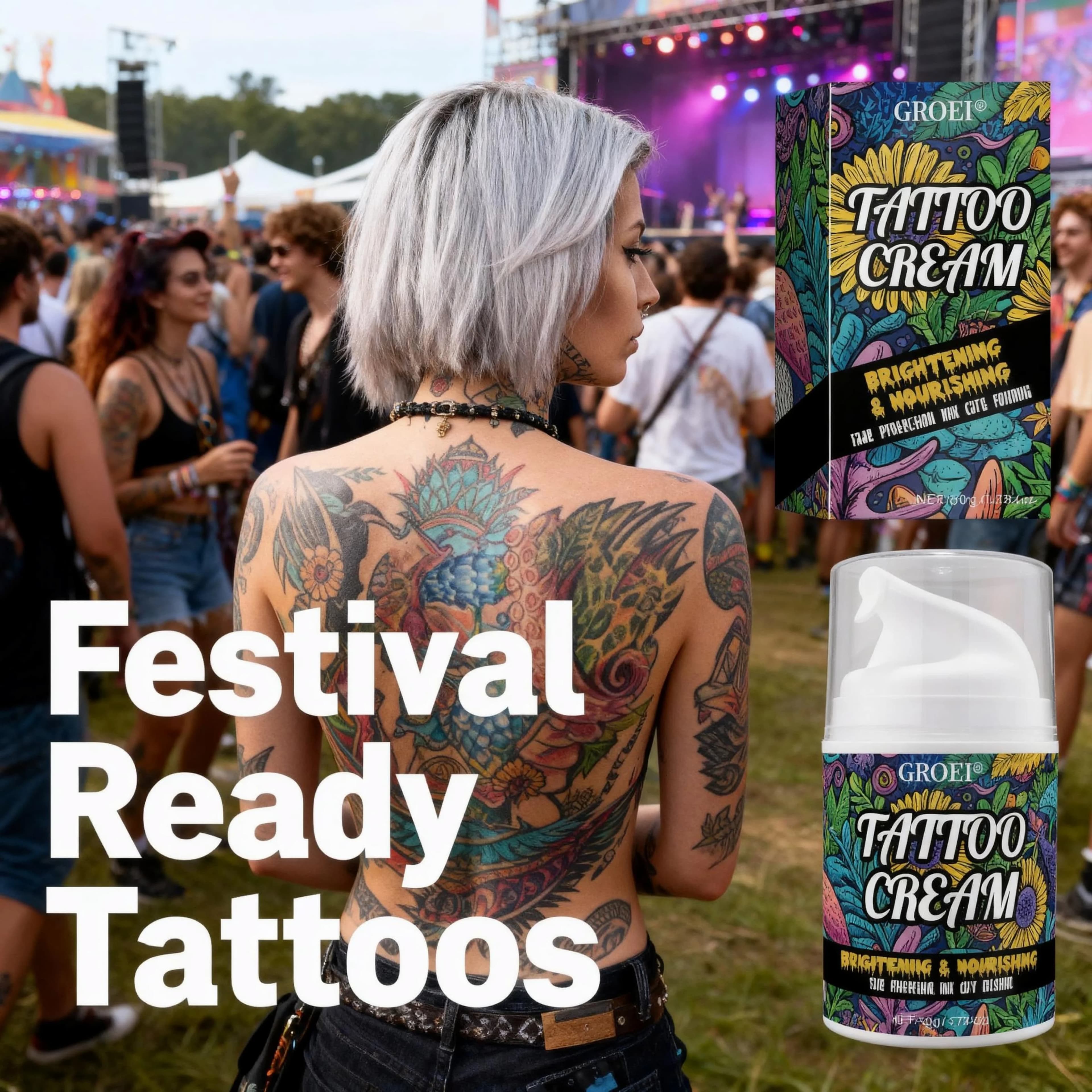 Baume cicatrisant pour tatouages à la Centella et à la noix de coco - Crème post-tatouage qui prévient la décoloration