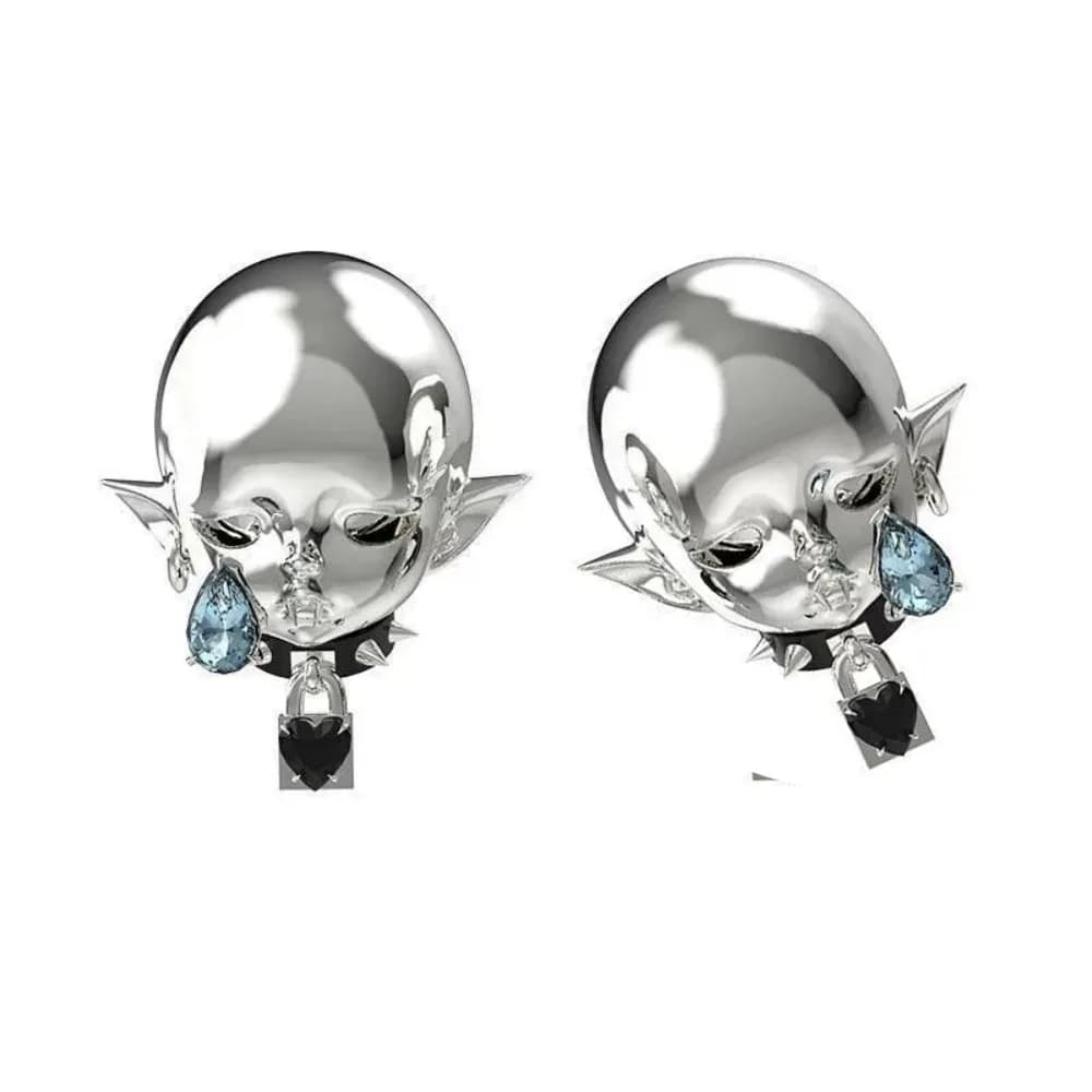 Boucles d'oreilles pendentif en forme de cœur, larmes du diable rebelle, neutre, Unique, tendance, bijoux cadeau