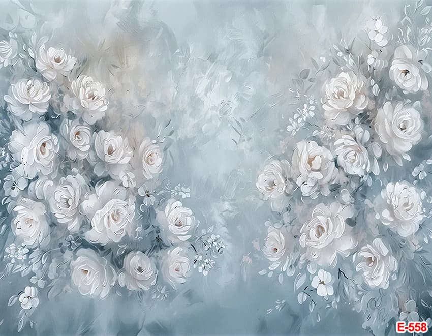 Peinture à l'huile fleurs décors abstrait Floral nouveau-né femme enceinte Portrait bébé douche fond Art Photo photographie
