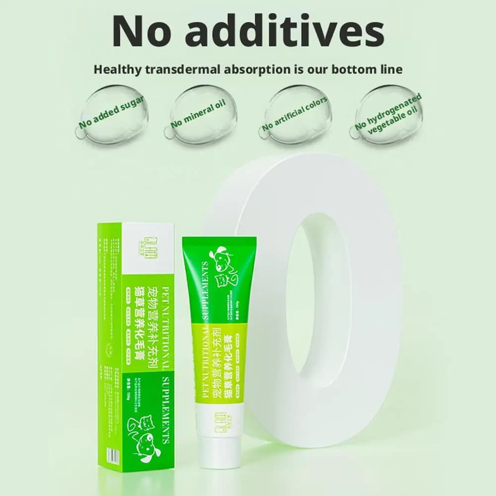 Pâte nutritionnelle pour chats contre les boules de poils avec herbe d'orge et taurine – Soutien digestif sain, formule pour un pelage brillant, sans sucre, sûre