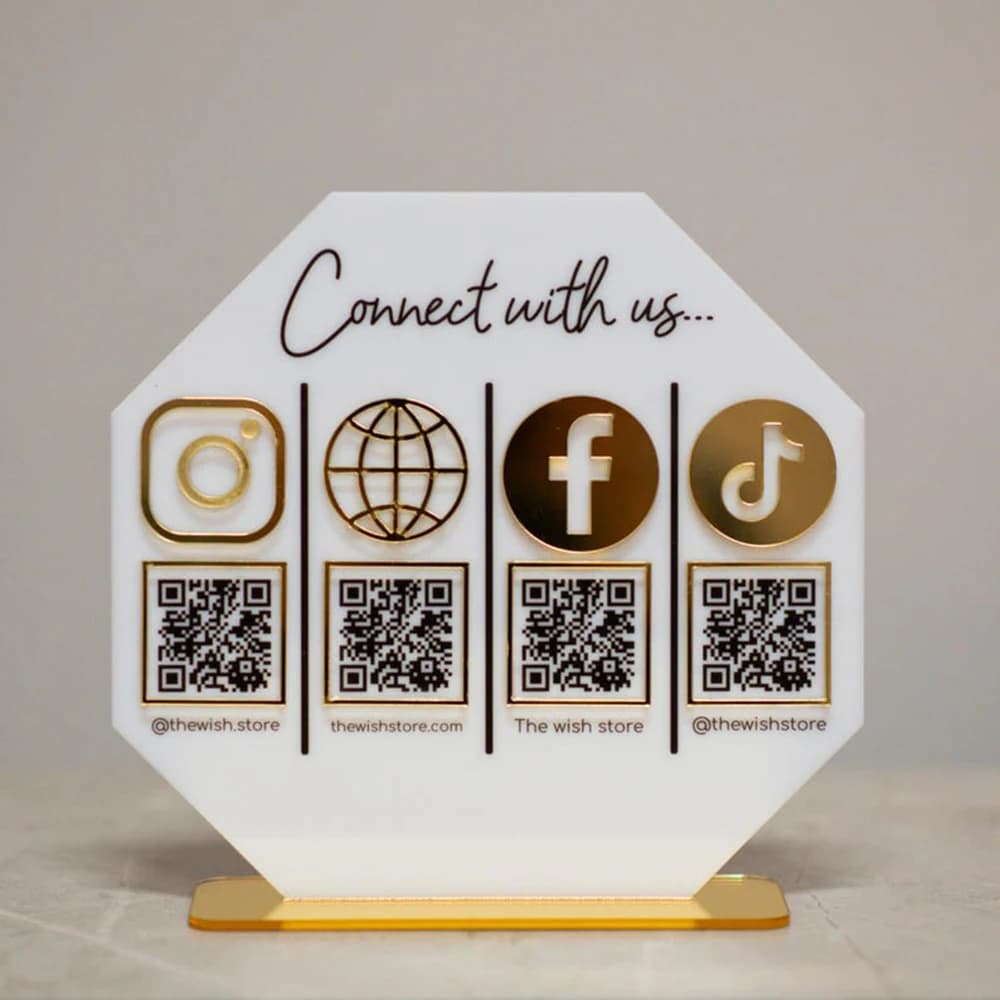 Support de code QR en acrylique pour paiement par scan