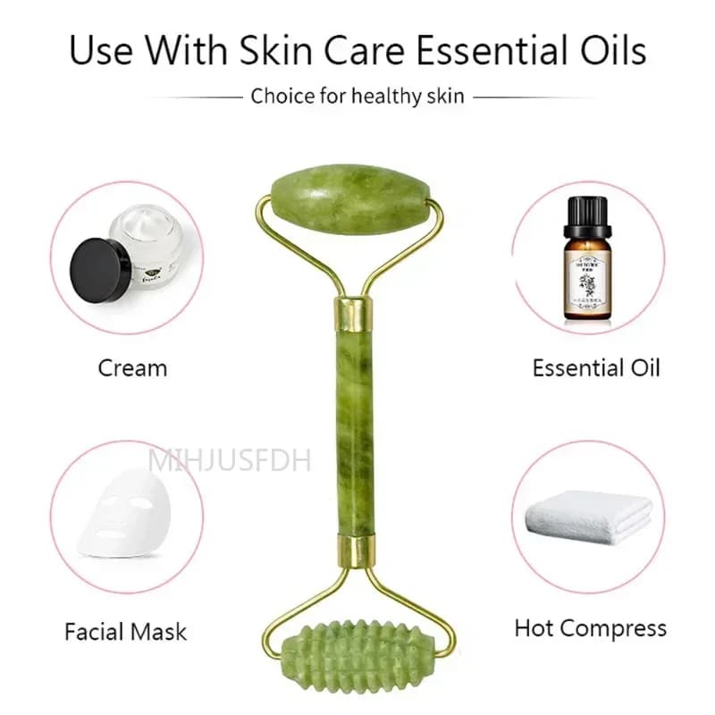 Rouleau de Massage en Jade naturel