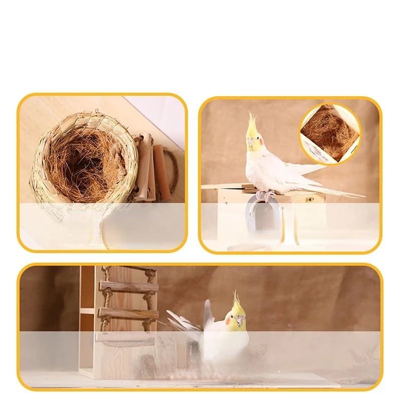 100g Matériau de Nidification en Fibre de Coco / Fibre pour Nids d'Oiseaux d'Aviculture, Canaris, Pinsons, Remplissage de Nids en Herbe, Accessoires pour Cages à Oiseaux