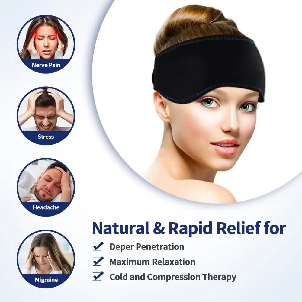 Bandeau de thérapie pour maux de tête, soulagement de la douleur, pour la Migraine, compresse froide et chaude, pour les blessures à la tête