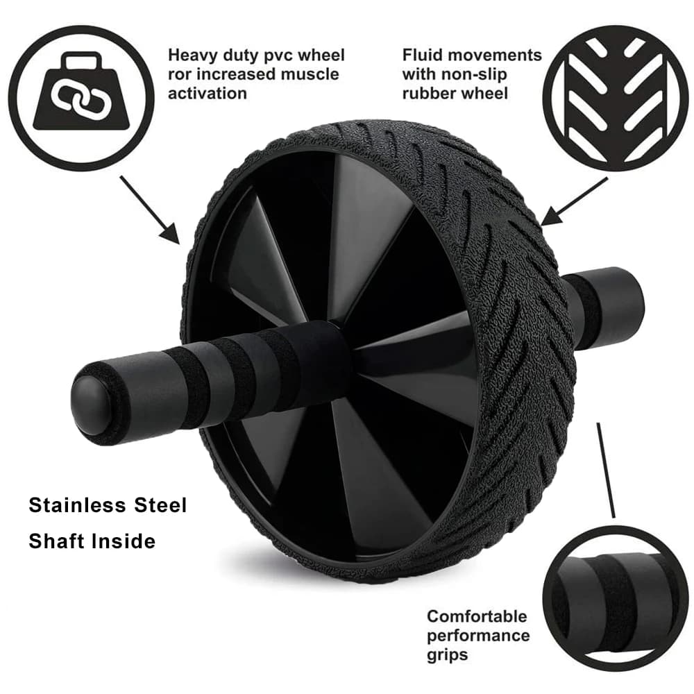 Roue à roulettes Ab, équipement d'entraînement Abs pour l'entraînement de force abdominale et centrale, roues d'exercice pour salle de sport à domicile, équipement de Fitness