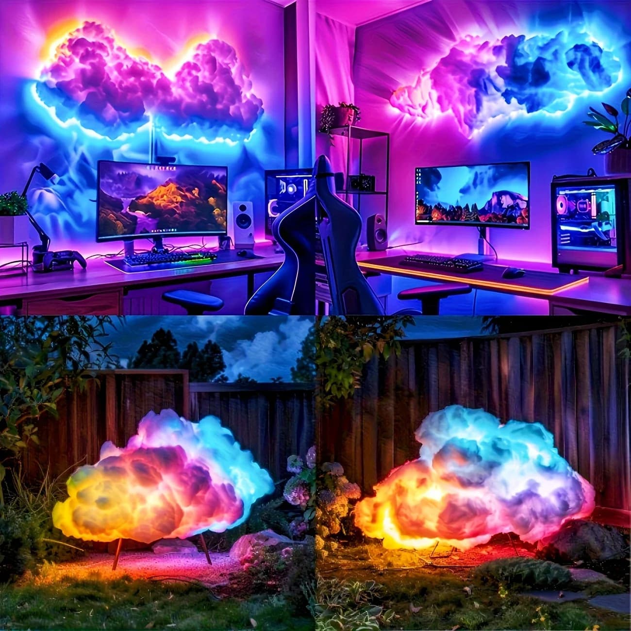 Lampe nuage 3D DIY avec effets lumineux colorés RGBIC
