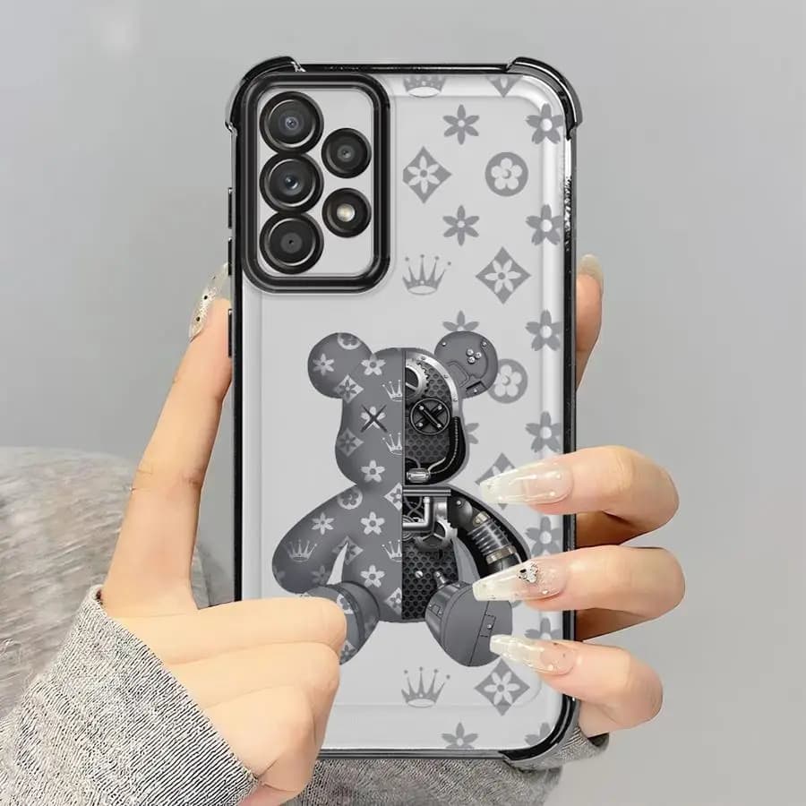 Étui de luxe R-Robots Bears pour Samsung Galaxy A16 A06 A73 A13 A15 A05 A23 A51 A12 A03 A07 A53 A54 A34 A33 A50 A14 A04 A24