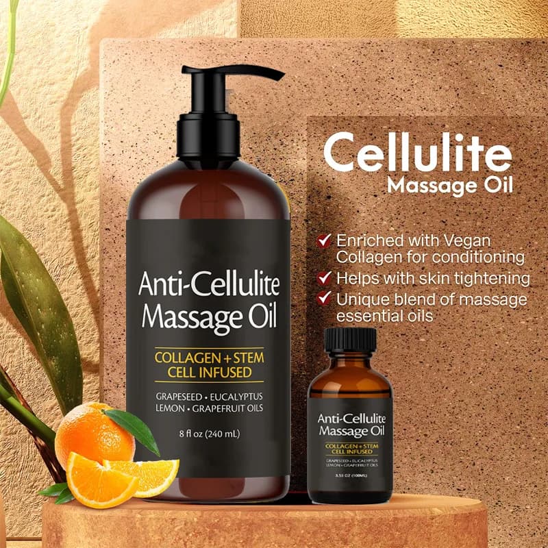 Huile de massage pour le corps raffermissante de la peau 240ml Aromathérapie naturelle Relaxante Apaisante Soin de la peau Huile essentielle pour le massage du corps