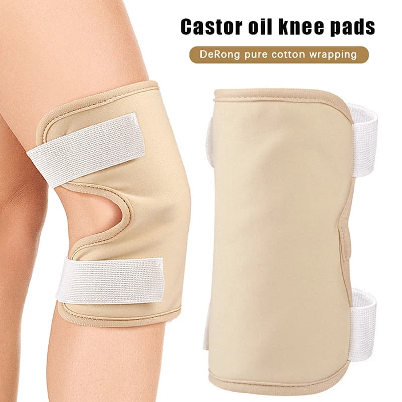Pack d'huile de ricin réutilisable, articulations du genou et du coude, coussinets de compression d'huile de ricin, enveloppes réglables, aide à l'auto-conditionnement, soins des Muscles