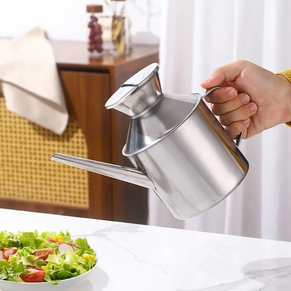 Bouteille d'huile en acier inoxydable, passoire de saindoux, conteneur de stockage, passoire d'huile de cuisson, filtre polyvalent Durable, réservoir de cuisine