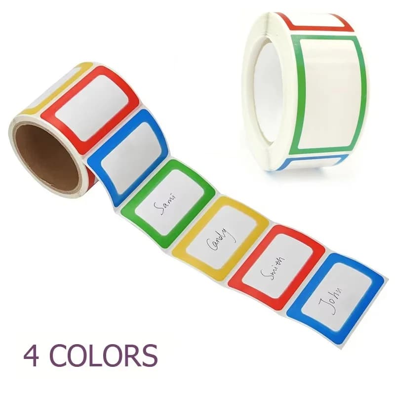1 rouleau d'étiquettes autocollantes colorées