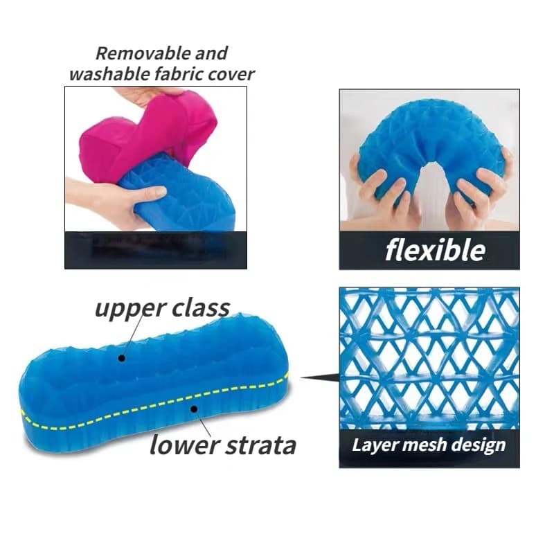 Oreiller en rouleau pour dormir, oreillers de soutien du cou rond avec housse amovible et lavable en maille pour soulager la douleur