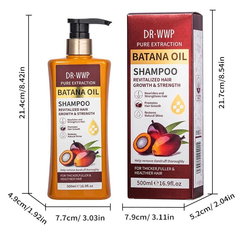 Ensemble shampoing et revitalisant à l'huile de Batana de 500 ml pour un soin hydratant, adoucissant les cheveux et améliore la sécheresse et les frisottis