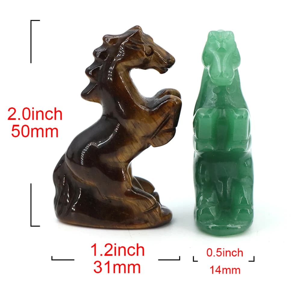 Statue de cheval au galop, 1 pièce, ornement en pierre naturelle, gemme Reiki sculptée à la main, Figurines, artisanat d'animaux, cristaux de guérison, cadeaux