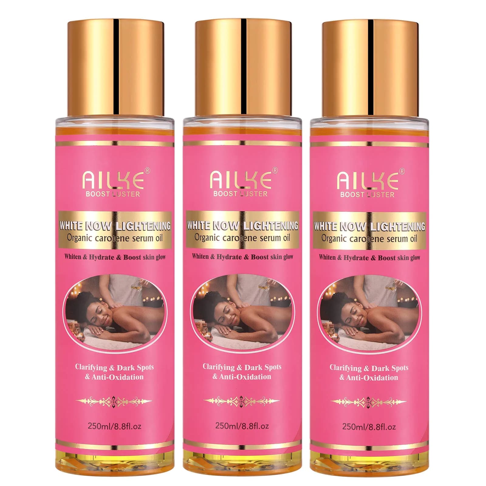 AILKE Sérum de carotène biologique huile corporelle éclaircissante