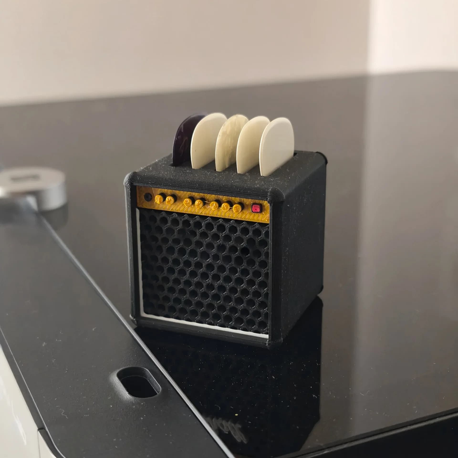 Support de médiator de guitare en forme de V Rock + coffret de tiroir de plectre