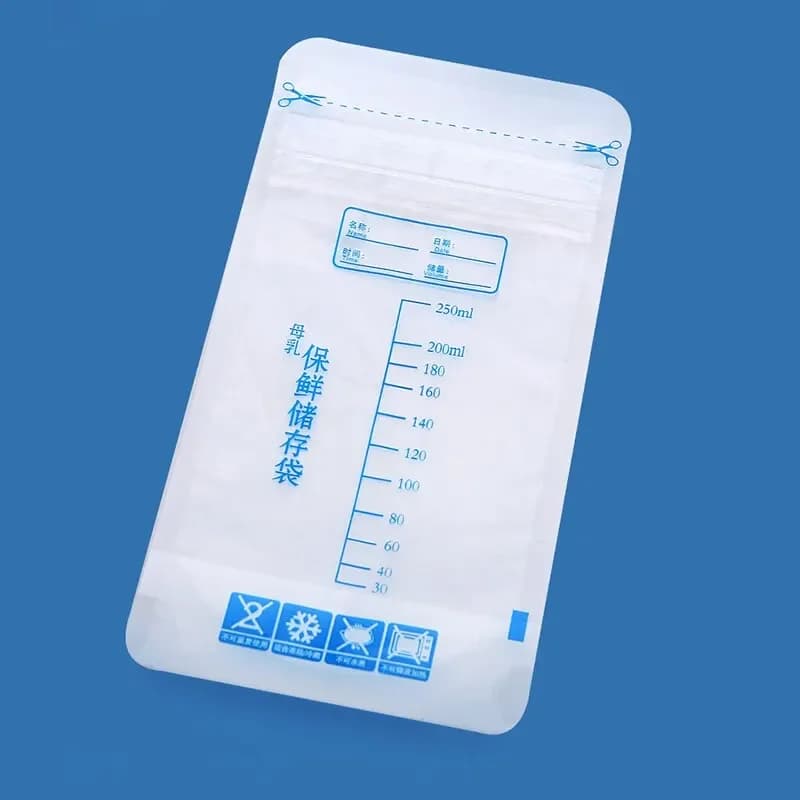Sac de conservation du lait maternel avec 250ml, conteneurs de stockage des aliments pour bébés autoportants, sacs de congélation du lait sans fuite, alimentation sûre sans BPA, 30 pièces