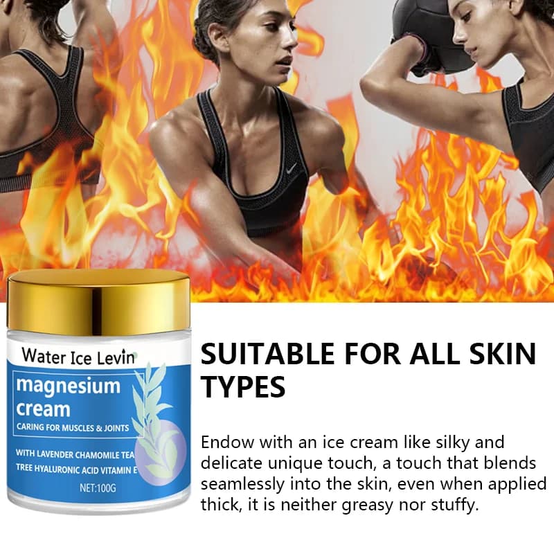 Crème au Magnésium à la Lavande et Arbre à Thé - Apaisement Musculaire, Hydratation Intensive, Détente Nocturne, Soin Hivernal