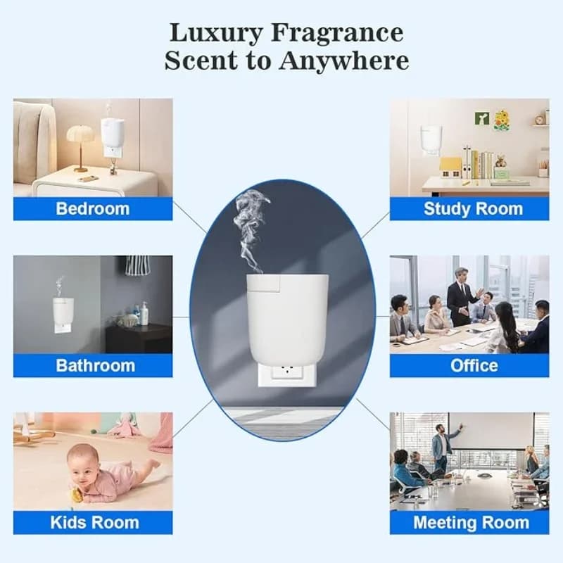 Diffuseur enfichable avec minuterie contrôle bouton d'intensité de parfum connectivité d'application Bluetooth diffuseur sans eau pour la maison, l'hôtel, le bureau