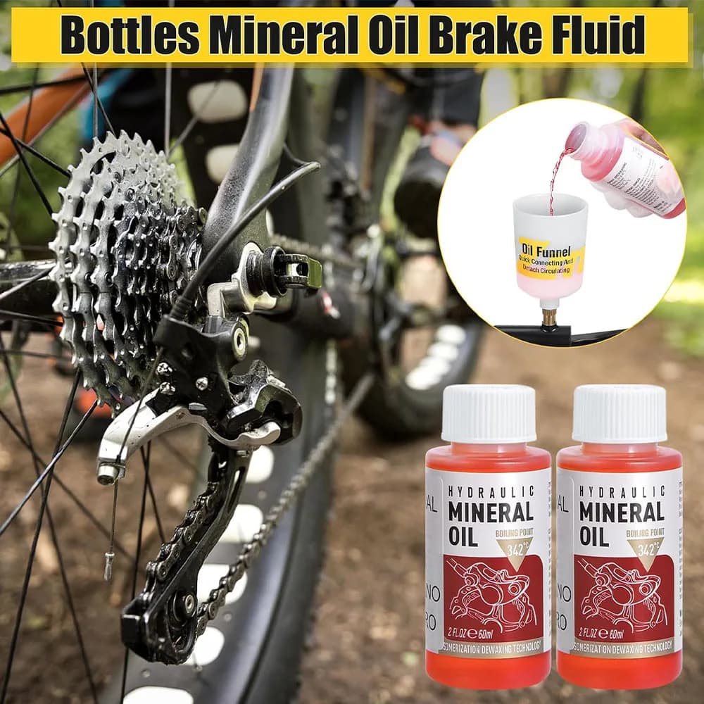 Huile minérale pour freins de vélo haute performance - 60 ml/2 oz - Idéal pour les systèmes de freins hydrauliques Shimano et Tektro