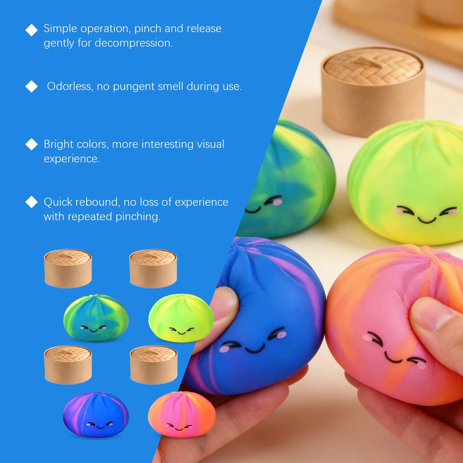 Jouet Squishy en forme de chignon