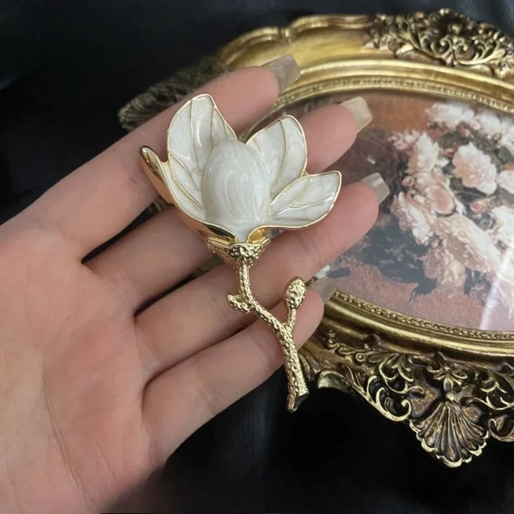 Broche de luxe baroque avec un magnifique motif de fleur de tulipe pour hommes et femmes, accessoires de bijouterie, cadeau de mariage, de fête ou de couple