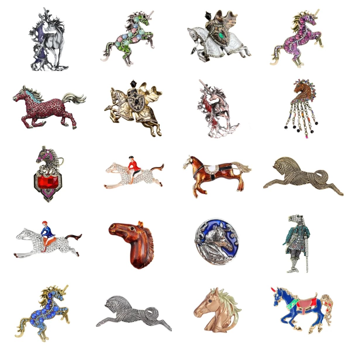 Broches de luxe baroques à motif cheval et licorne pour hommes et femmes, bijoux et accessoires, cadeaux de mariage, de fêtes et de soirées
