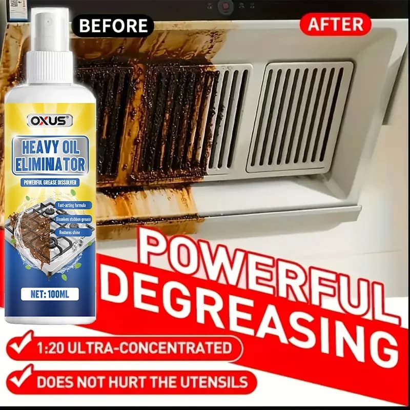 Spray éliminateur d'huile lourde 100 ml - Élimination profonde des taches, nettoyant industriel, parfait pour l'élimination des taches de graisse et d'huile