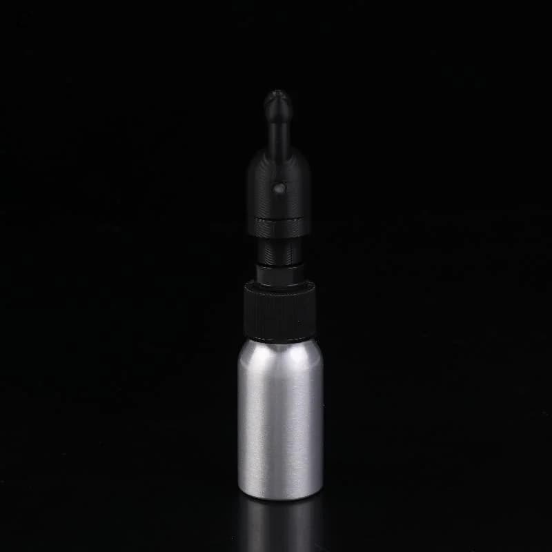 〔E〕Bouteilles en aluminium anti-fuite avec bouchon en silicone pour inhalateur d'huiles essentielles