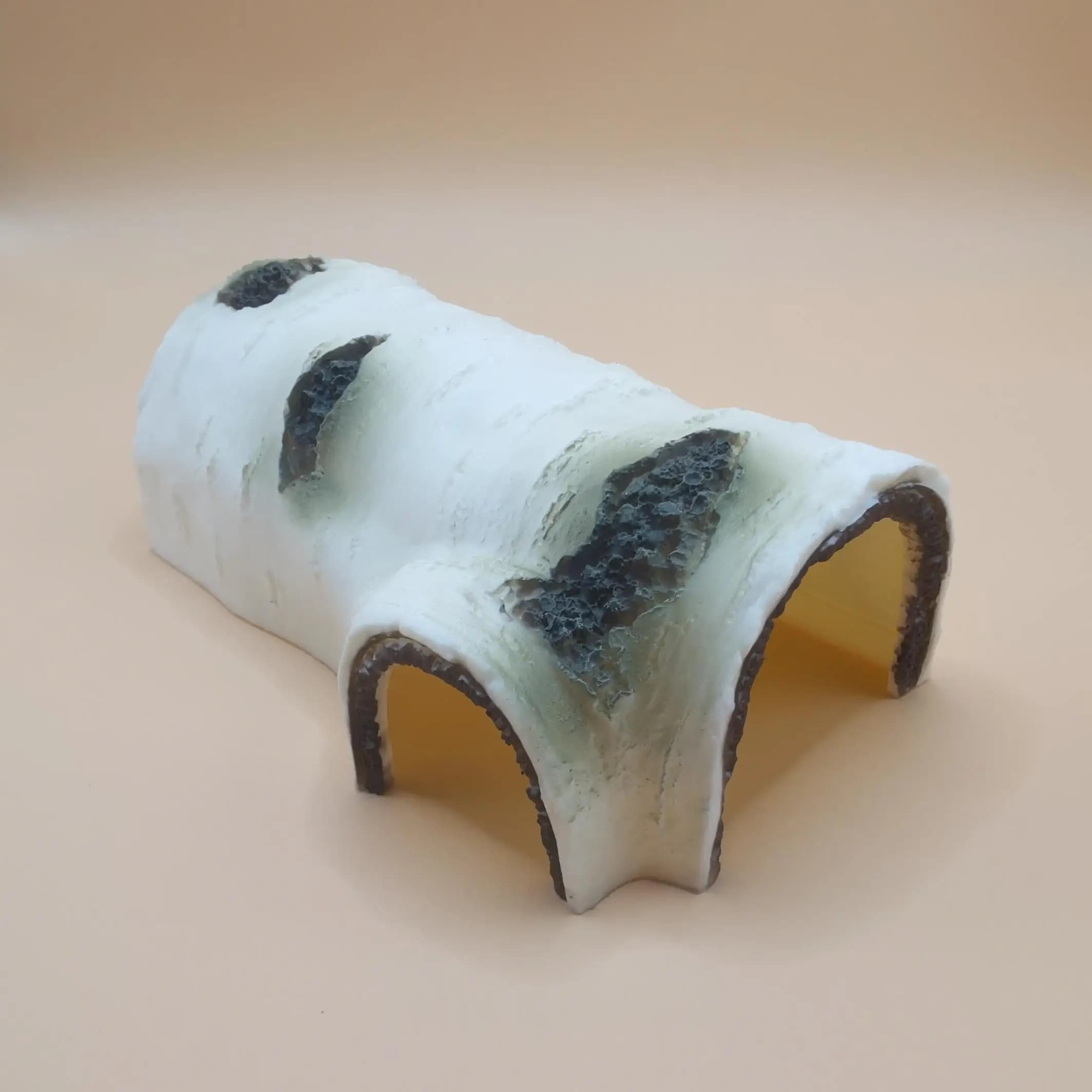Grotte de cachette pour reptiles – Abri durable en résine à texture de bois de bouleau pour lézards et amphibiens, idéal pour perdre, détendre et jouer