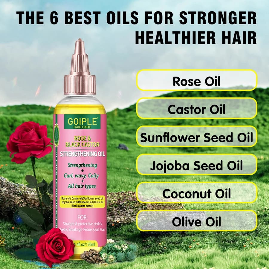 Huile de ricin noire naturelle, crème de définition des boucles, hydratante, huile capillaire renforcante de Rose, crème de soin professionnelle pour améliorer les boucles