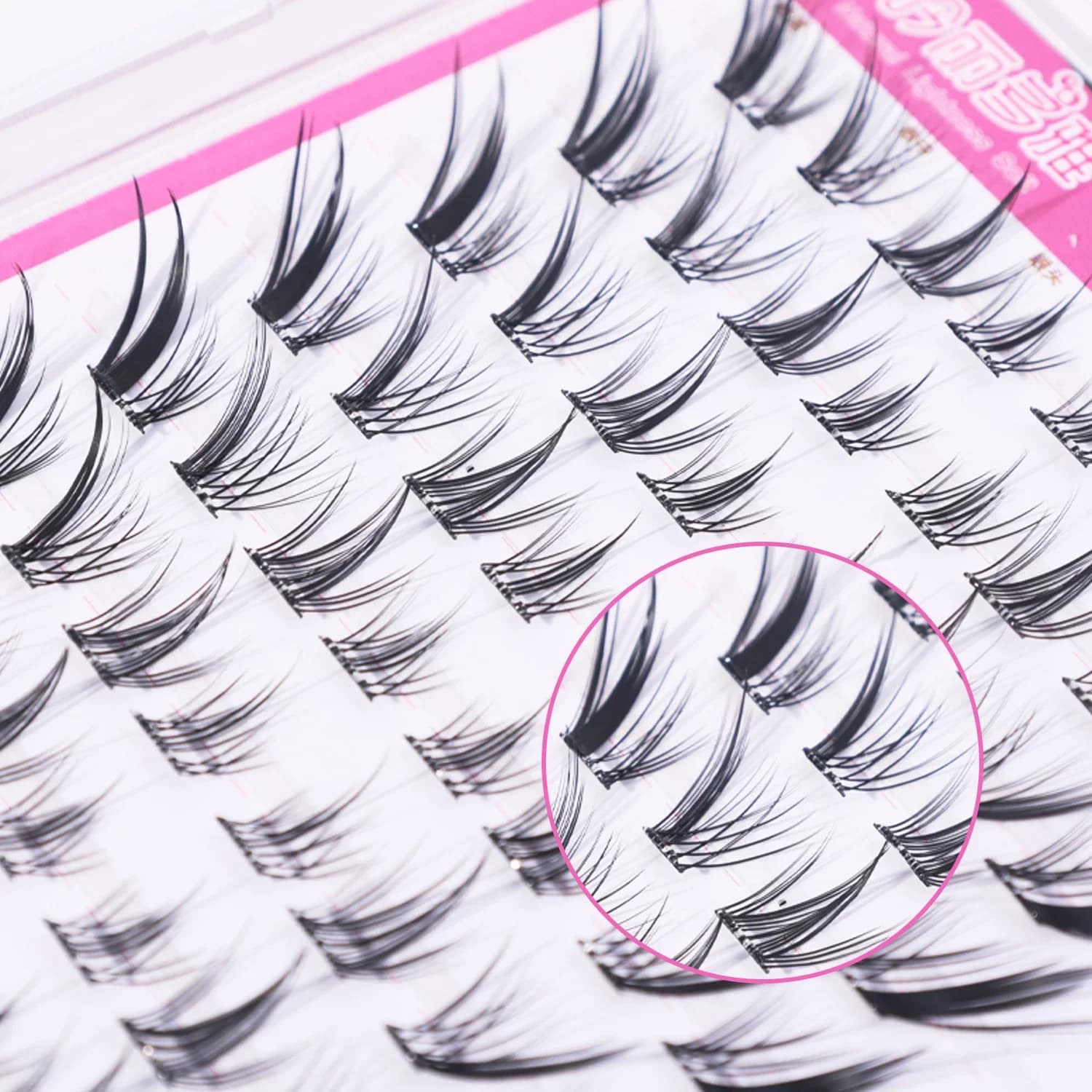 Fox Eye Effect Manga faux cils rouleau épais déformé segmenté individuel Cluster Extensions