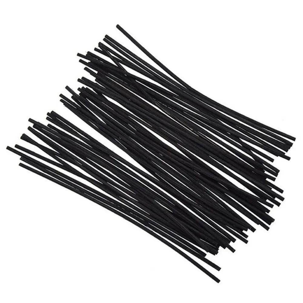 Bâtonnets diffuseurs d'arômes en rotin noir faits main pour la maison, fibres de remplacement pour l'aromathérapie