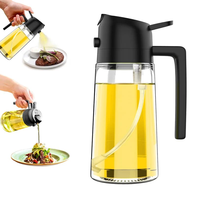 Pulvérisateur d'huile de pulvérisation, vaporisateur d'huile de Cruet, huiles de cuisine à double usage, bouteille de pulvérisation d'huile d'olive, friteuse à Air, salade, barbecue, cuisson de cuisin