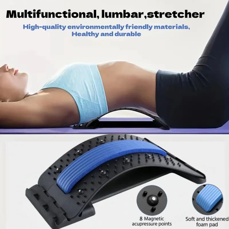 Masseur dorsal pour la relaxation musculaire, coussin de massage pour l'étirement du dos, support lombaire, soulagement de la douleur
