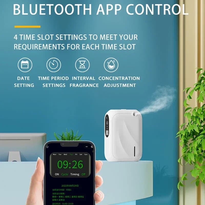 Diffuseur d'arômes 200m³ avec contrôle Bluetooth via application, machine à parfum pour la maison