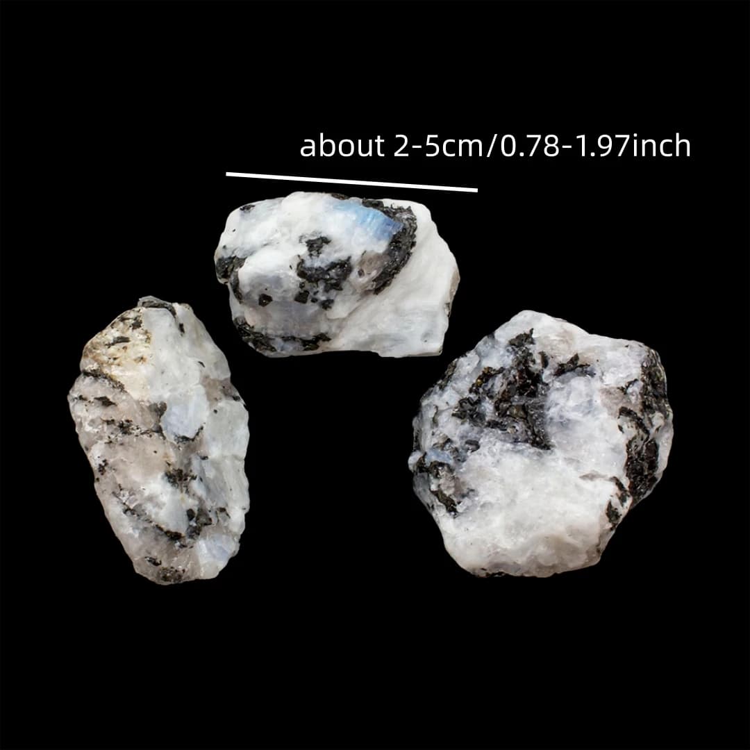 Pierre de lune arc-en-ciel naturelle 40g/120g/240g, pierre brute minérale, pierre noire et blanche, bonsaï de jardin pour aquarium, décoration de la maison, cadeau