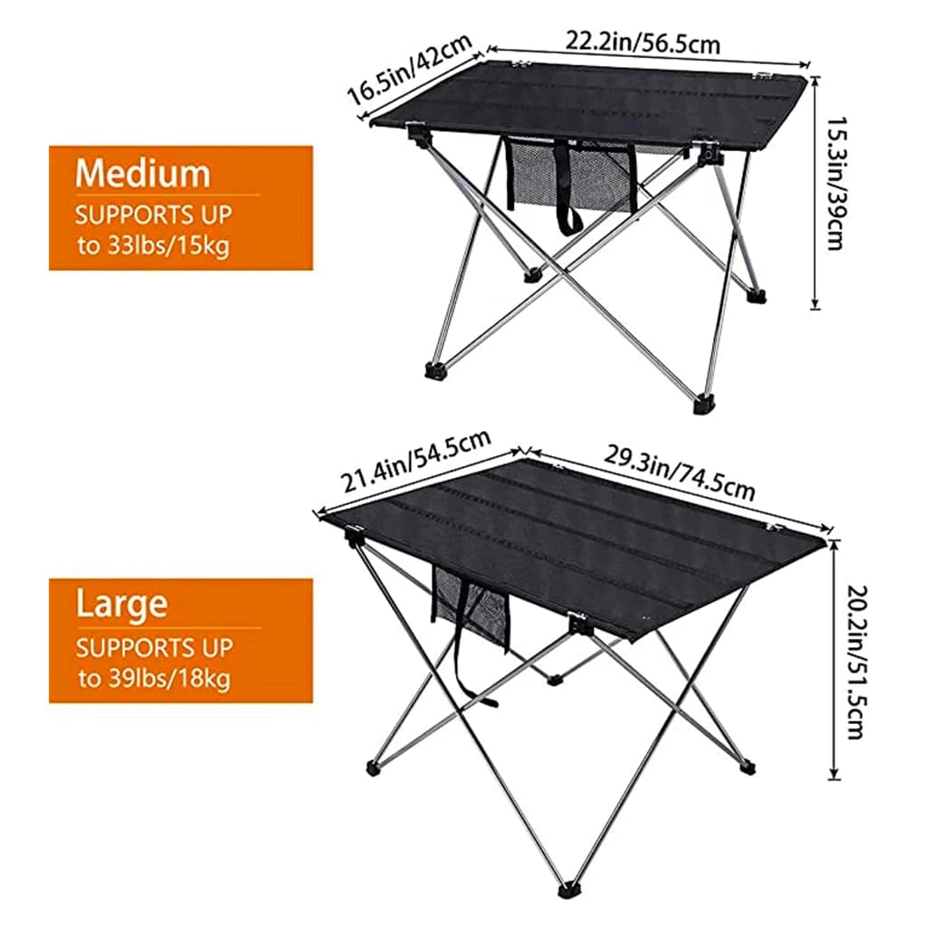 Table de Camping pliante portative ultralégère Tables enroulables compactes avec sac de transport pour Camping en plein air randonnée pique-nique