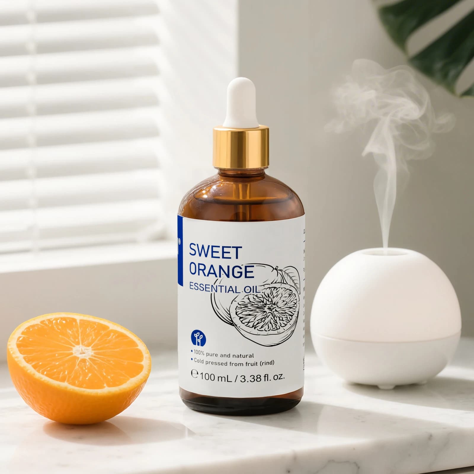HIQILI Huile Essentielle 100ml avec compte-gouttes, Lavande, Jasmin, Orange Douce, Menthe, Romarin, Vanille pour Diffuseur/Humidificateur
